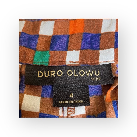 Duro Olowu 𑁍 Window Pane Print Plaid Shorts 𑁍 Wild Red Multicolor 𑁍 XS S 4 𑁍 - Picture 13 of 16
